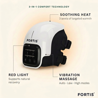 FORTIS 3-in-1 comfort technology — soothing heat, red light, vibration massage